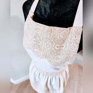 Anthropologie Embroidered Gold Apron